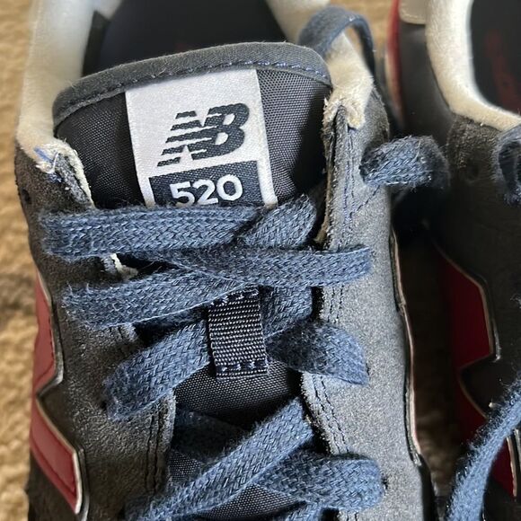 new balance 520 u520ej size 10 in GUC navy red grey suede walking sneaker - Picture 5 of 8